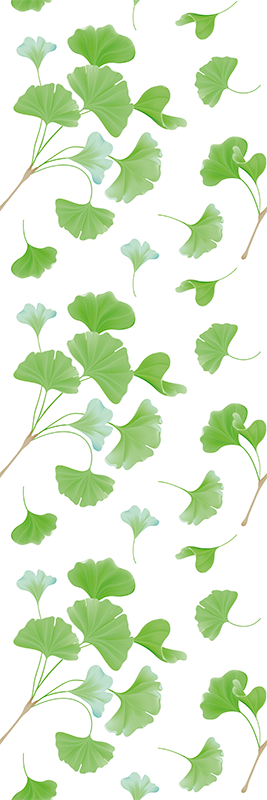 Vinyl teppich flur mit ölgemalten ginkgoblättern - TenStickers