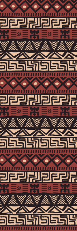 Vinyl teppich flur tribal-muster dunkelrot - TenStickers