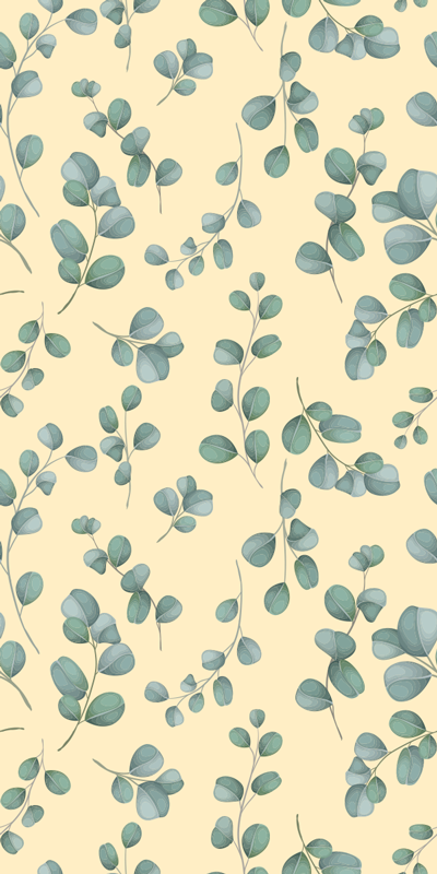 Vinyl teppich beige eukalyptusblatt-muster - TenStickers