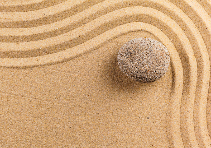 Vinyl teppich beige mit strukturierter zen-kugel - TenStickers