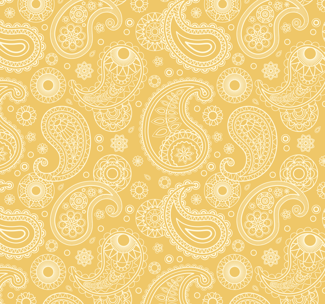 Gelber vinyl teppich im arabischen paisley design - TenStickers