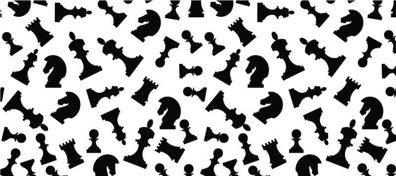Vinyl teppich weiß mit schwarzen schachfiguren - TenStickers
