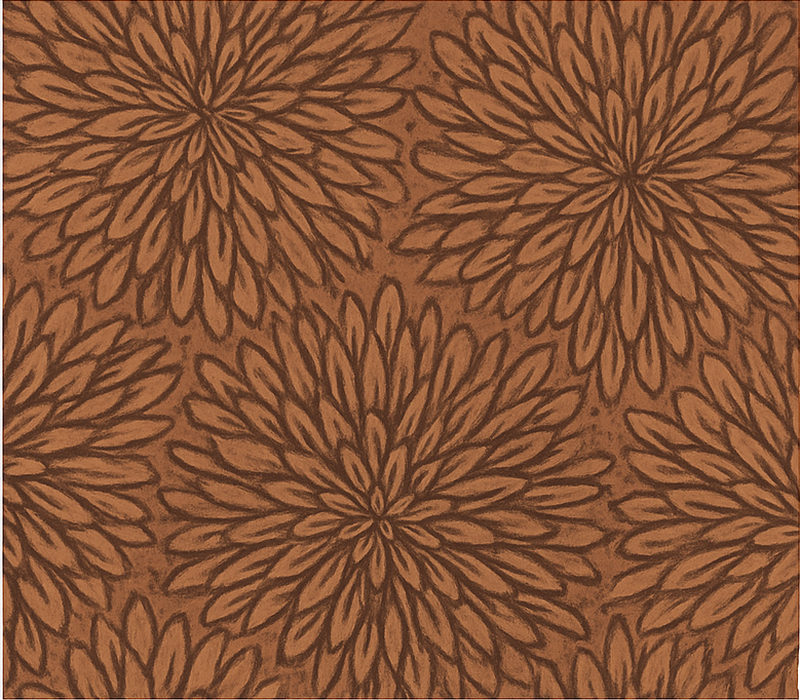 Vinyl teppich braun moderne korallenblüte burst - TenStickers