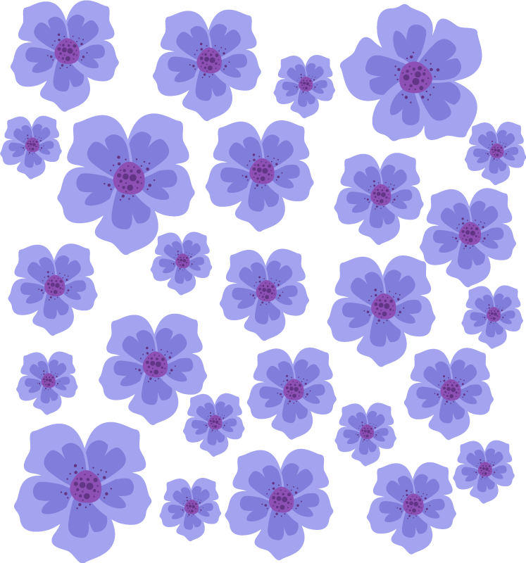 Vinyl teppich lila mit lila blumenmuster - TenStickers