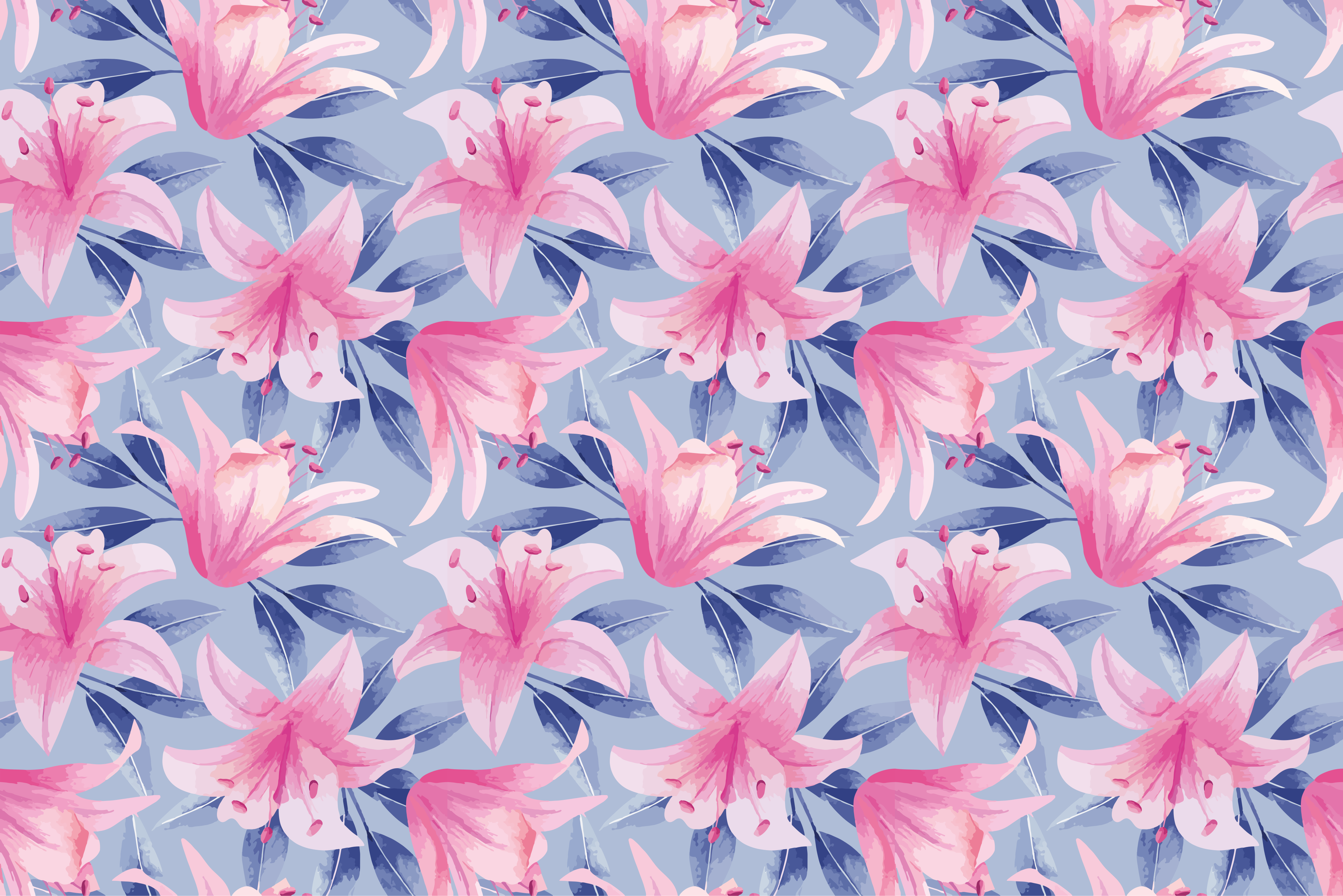 Vinyl teppich lila mit aquarellblumen in pink und lila - TenStickers