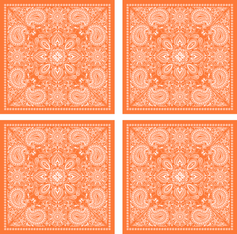 Vinyl teppich orange paisleymuster fliesen - TenStickers