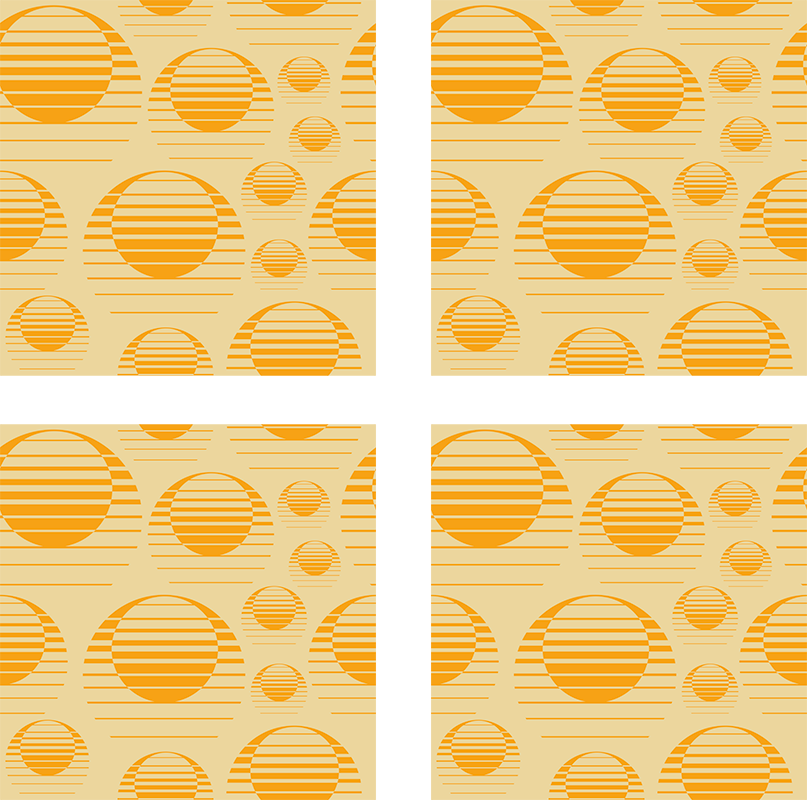 Vinyl teppich orange retro sonnenzeichnung - TenStickers