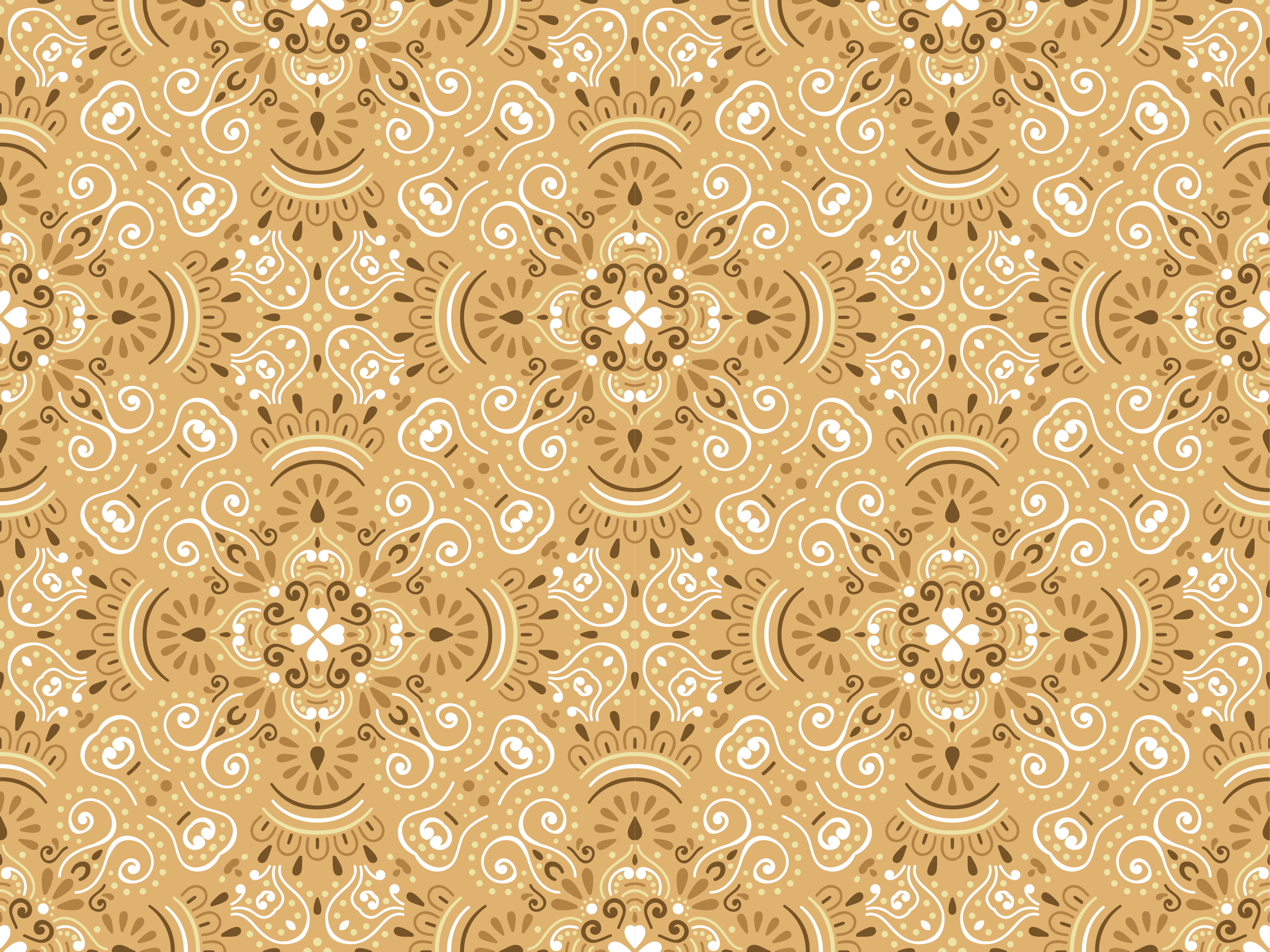 Vinyl teppich orange mit vintage beigem ornamentalmuster - TenStickers