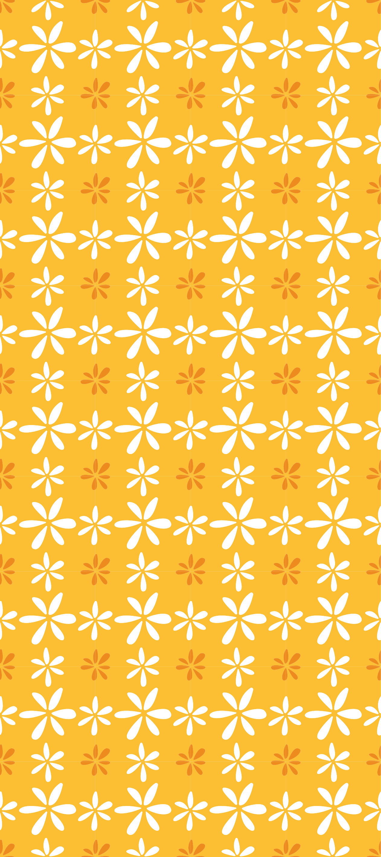 Vinyl teppich orange mit kleinen weißen blumen - TenStickers