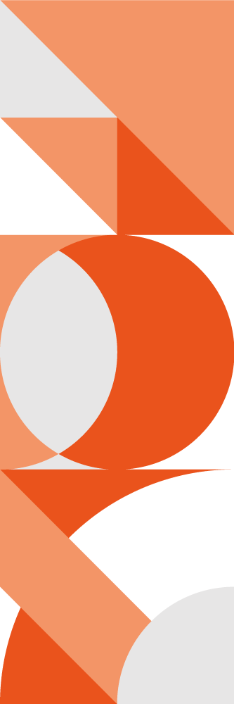 Vinyl teppich orange mit orange-weißen farbblock - TenStickers