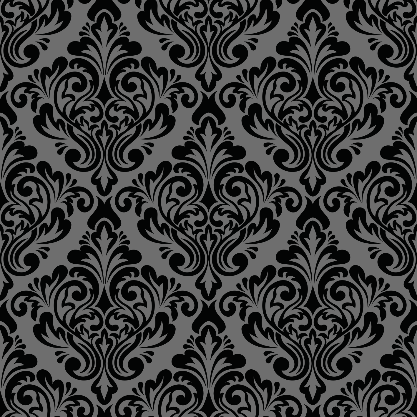 Vinyl teppich schwarz im vintage damast design - TenStickers