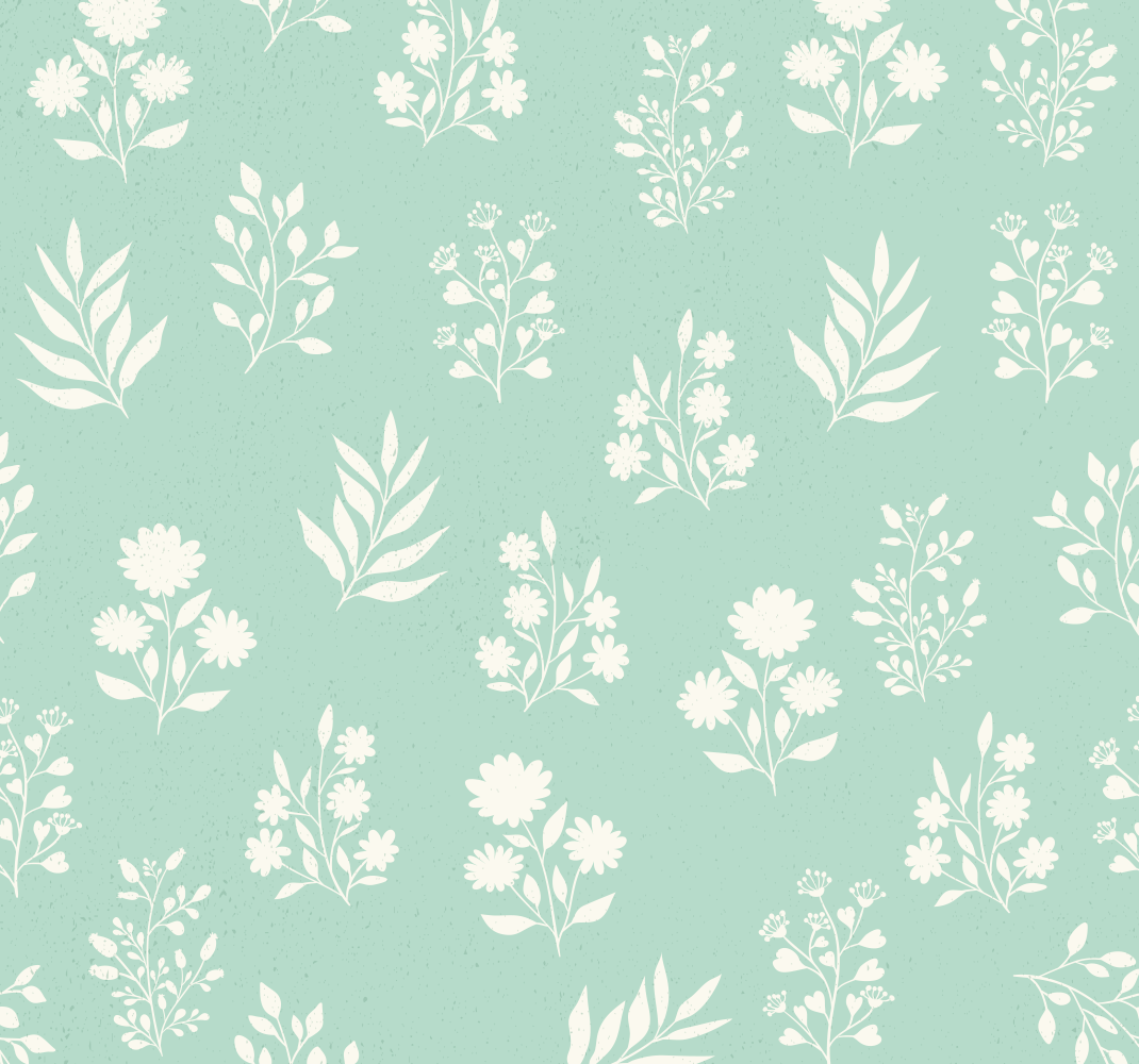 Vinyl teppich grün mit kleinem blumenmuster - TenStickers
