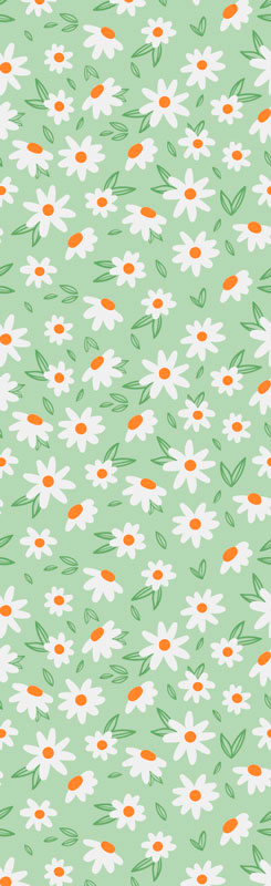 Vinyl teppich grün mit margeritenblumen - TenStickers