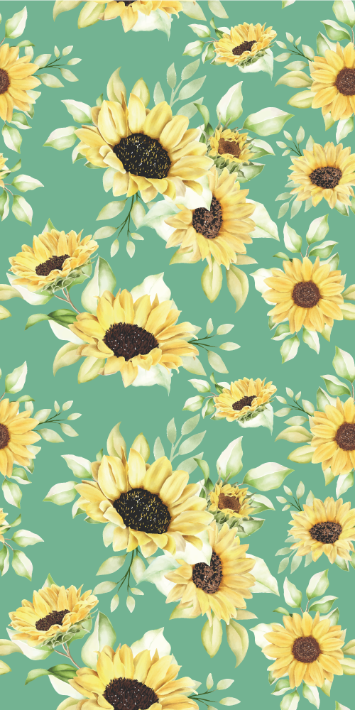 Vinyl teppich grün mit floralem frühlingsdesign - TenStickers