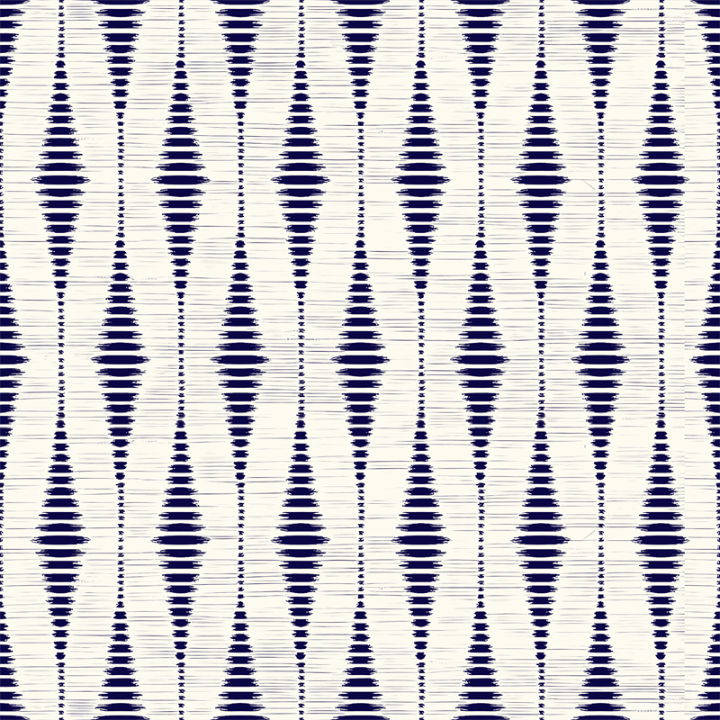 Vinyl teppich terrasse in marineblau rabaul ikat - TenStickers