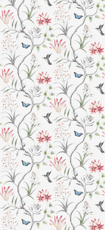 Vinyl teppich terrasse mit vogel und schmetterling motiv - TenStickers