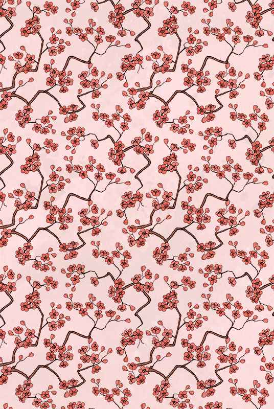 Vinyl teppich rosa kirschblüte - TenStickers