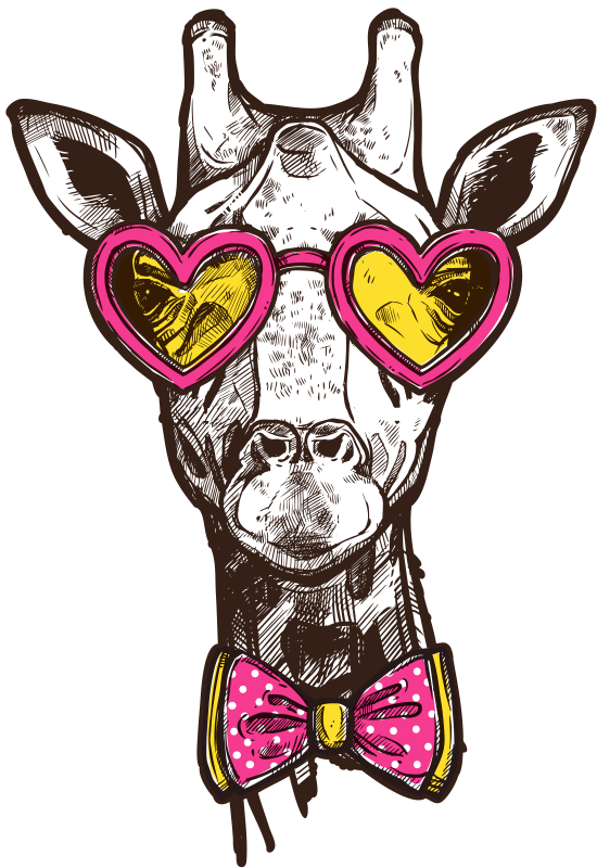 Originelle hipster giraffe vinyl teppich - TenStickers