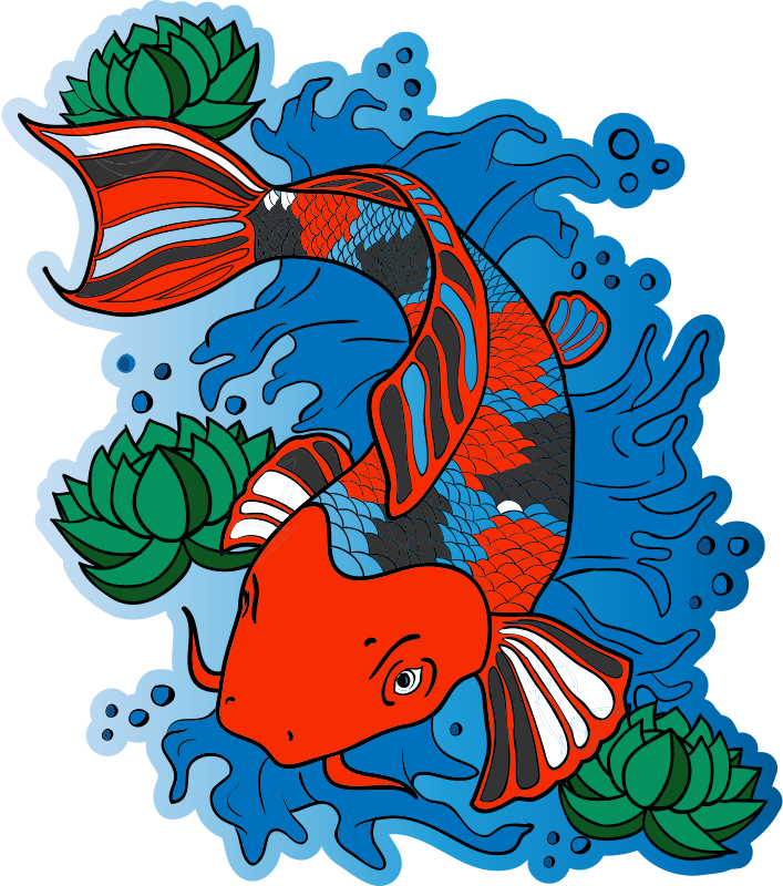 Koi fisch design tier vinyl teppich - TenStickers