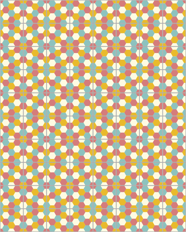 Bunte sechsecke geometrischen vinyl teppich - TenStickers