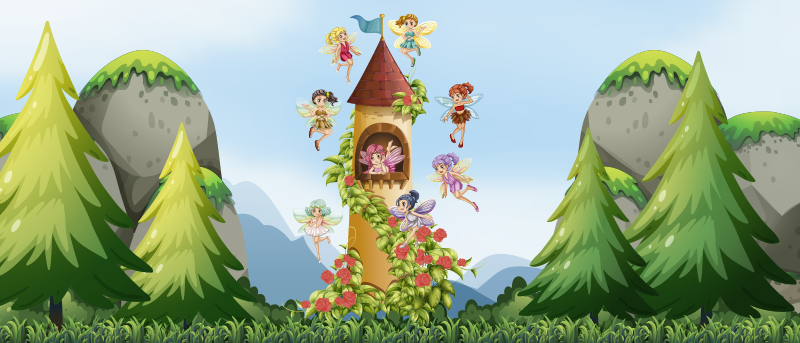 Vinyl Teppich Kinder zauberwald-spielplatz - TenStickers