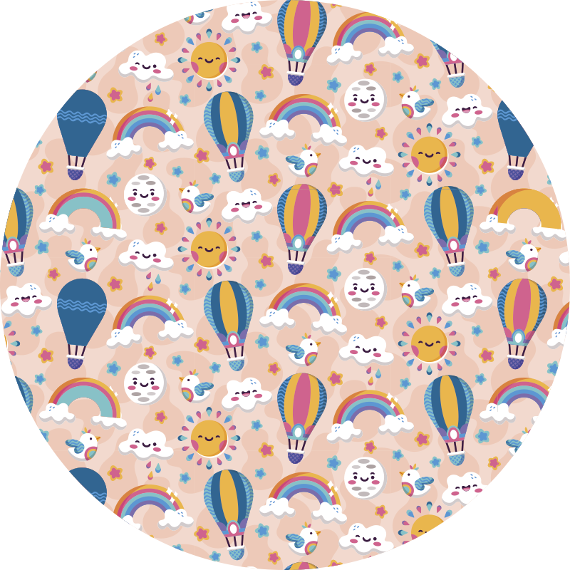 Bezaubernde wolken und regenbogen babys vinyl teppich - TenStickers