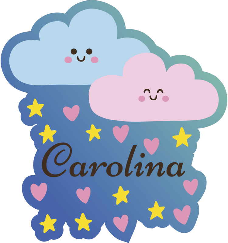 Vinylteppich Baby anpassbares Cloud-Themen-Design - TenStickers