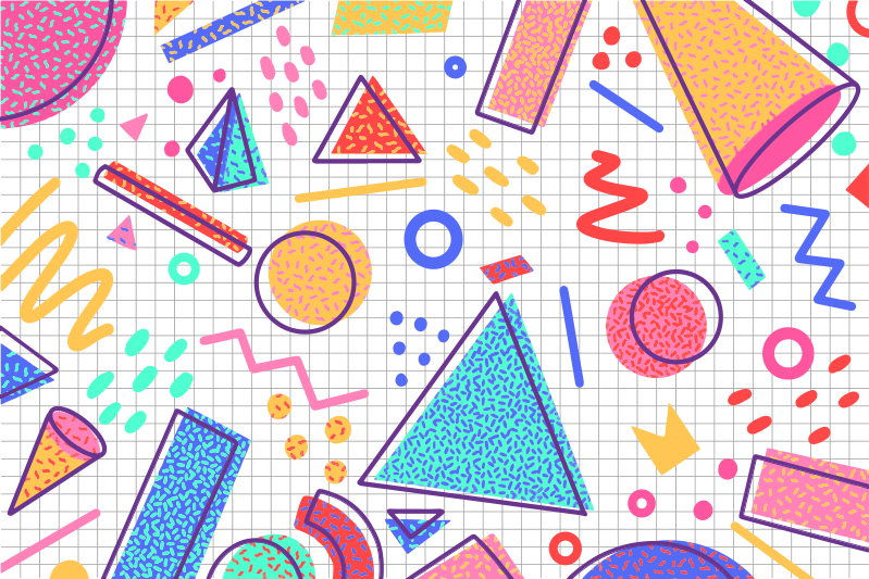 Geometrischer vinylteppich im retro-memphis-stil - TenStickers