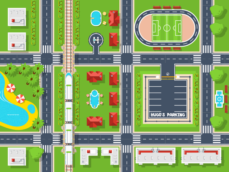 Wunderbar personalisierbarer parkplatz vinyl teppich - TenStickers