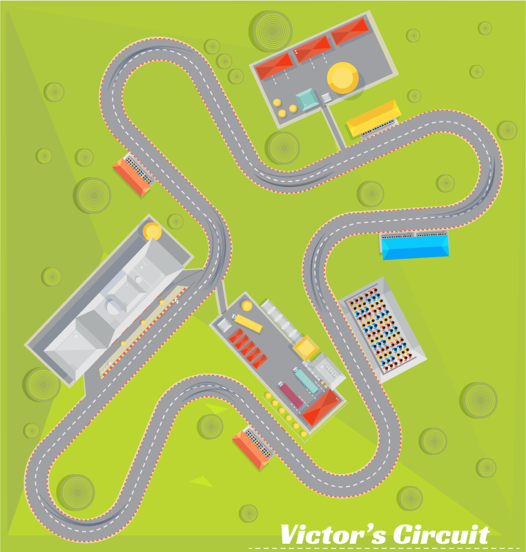 Erstaunlich personalisierbare rennstrecke vinyl teppich - TenStickers