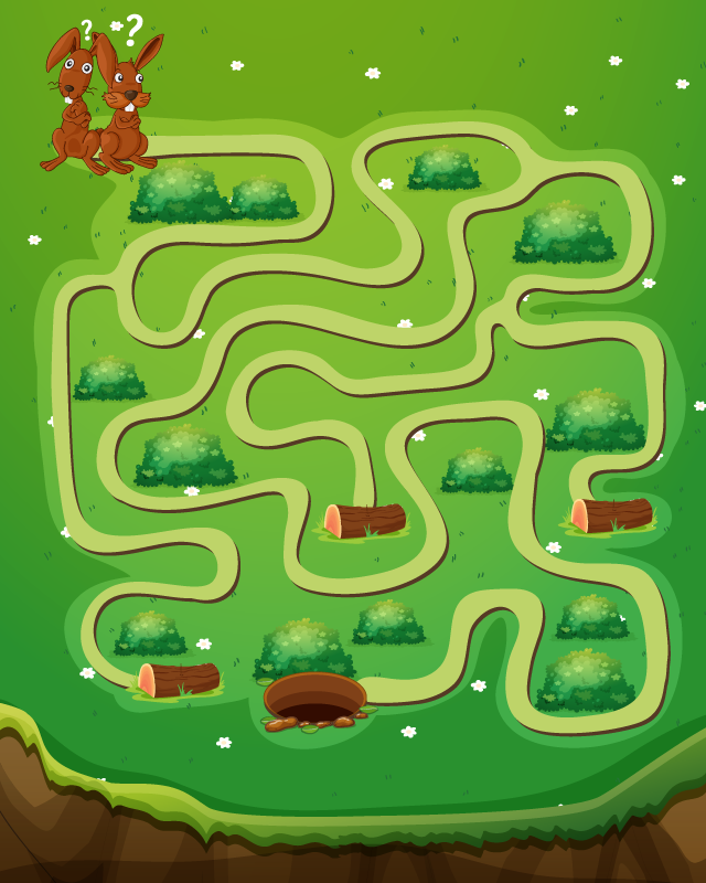 Fabelhafter labyrinth spiel vinyl teppich - TenStickers