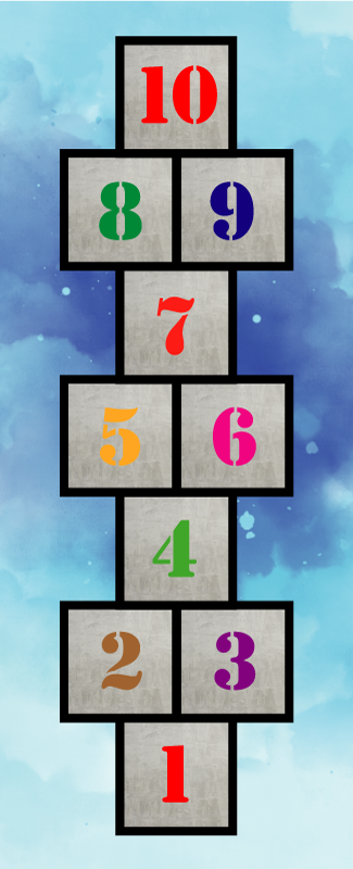 Kindheit hopse vinyl teppich spiel - TenStickers