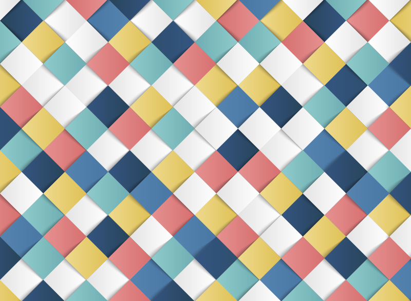 Wunderbare 3d-quadrate mosaik vinyl teppich - TenStickers