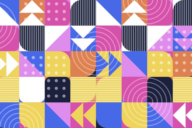 Vinyl Teppich im Mosaik-Memphis-Stil - TenStickers