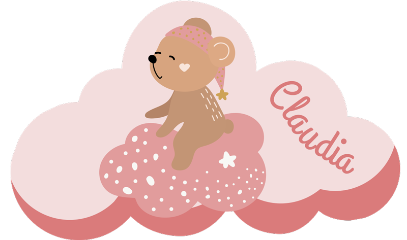 Personalisierter rosa Vinylteppich für Kinder - TenStickers