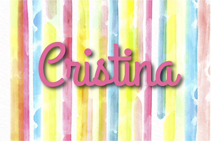 Aquarell gestreifter Teppich mit Namen - TenStickers