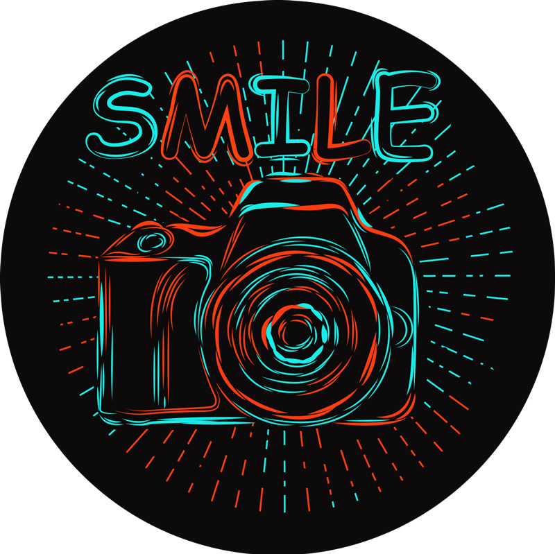 Retro-Kamera Vinyl Teppich Vintage-Stil - TenStickers