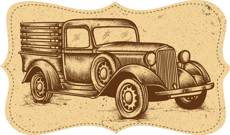 Vintage Design Truck Teppich - TenStickers