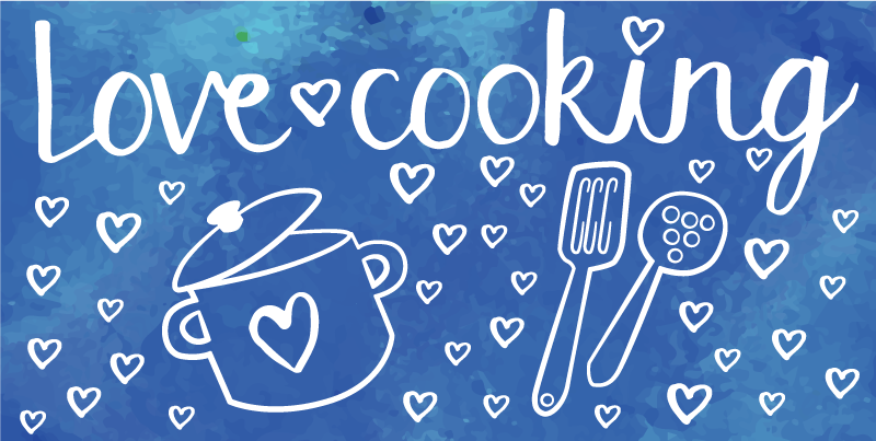 Vinyl Teppich - Love Cooking  - TenStickers