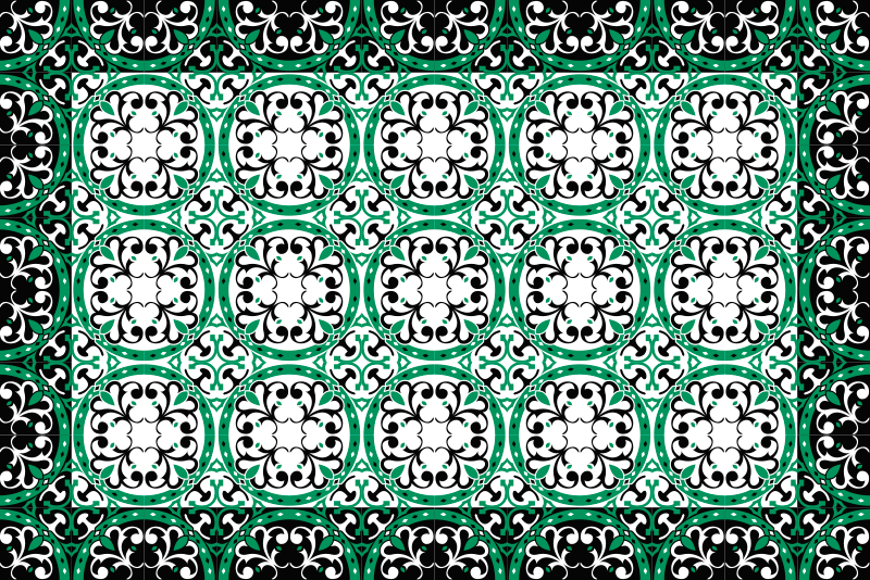 Schöner mosaik vinyl wohnzimmer teppich - TenStickers