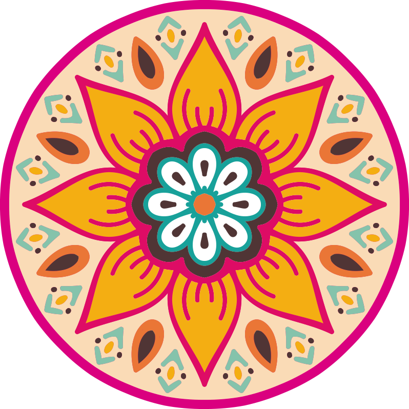 Wunderschöne runde blume mandala vinyl teppich - TenStickers