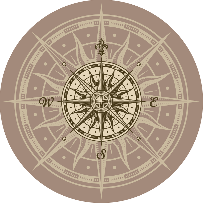 Vinyl Teppich vintage Kompass - TenStickers