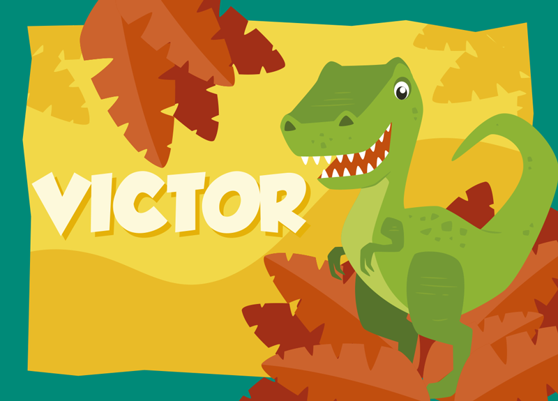 Dinosaurier vinyl teppich mit namen - TenStickers