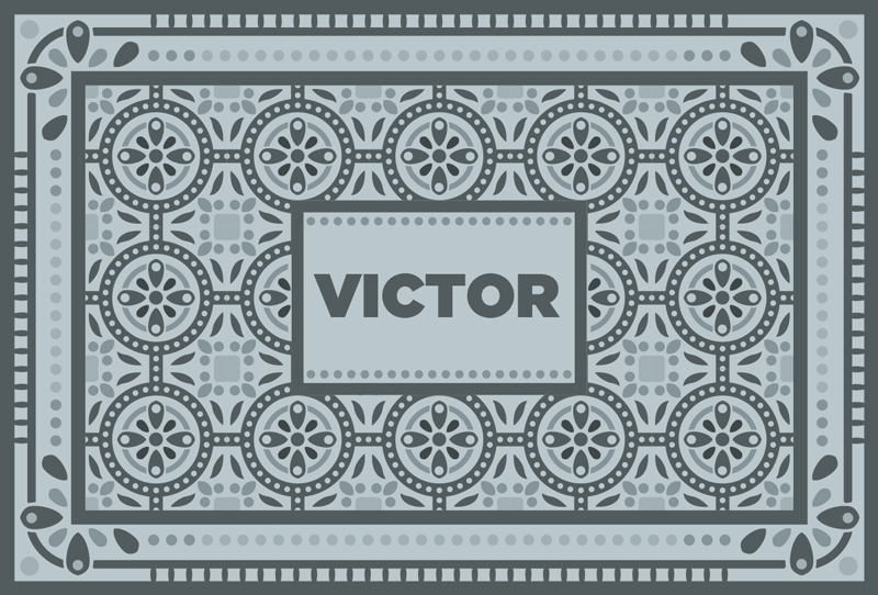 Grauer zement vinyl teppich mit namen - TenStickers