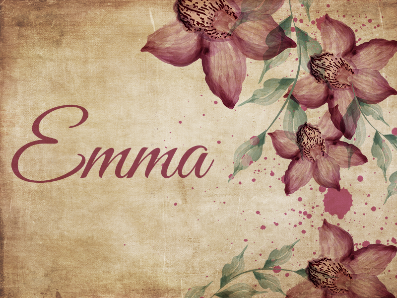 Vintage florid orchidee vinyl teppich mit namen - TenStickers