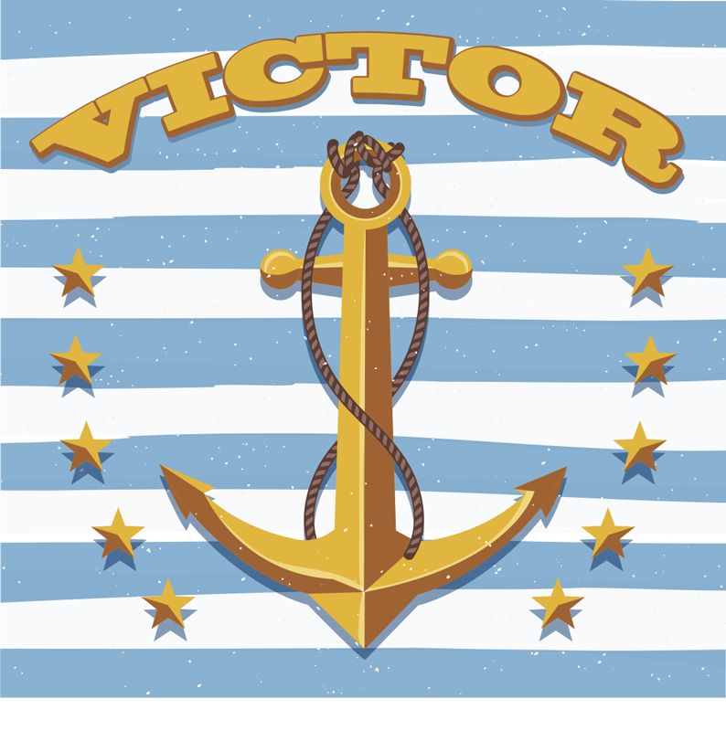 Vinyl Teppich mit Namen nautisch anpassbar - TenStickers