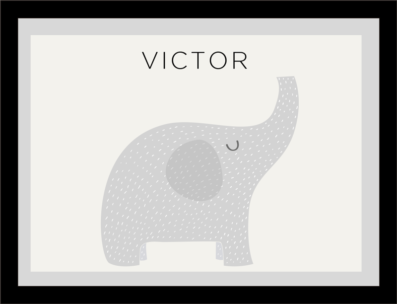 Vinyl Teppich mit Namen personalisierter elefant - TenStickers