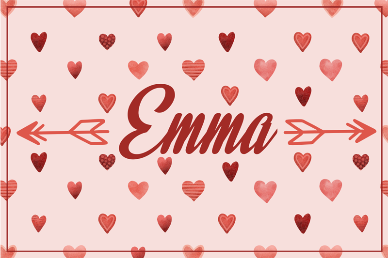 Personalisierte herzen kinder vinyl teppich mit namen - TenStickers