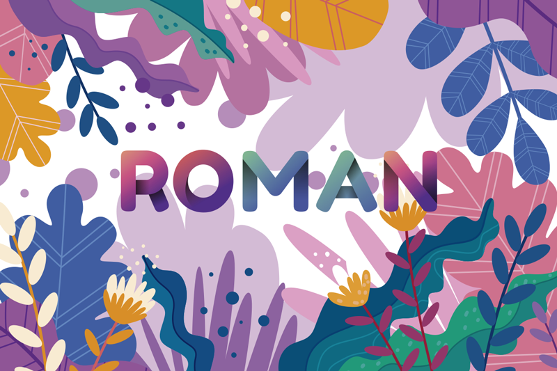 Vinyl Teppich mit Namen personalisierte botanische - TenStickers