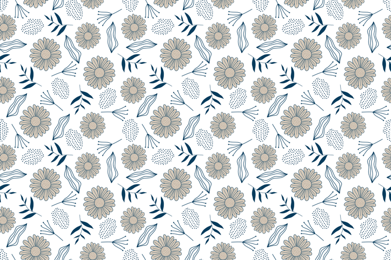 Beige Gänseblümchen Schlafzimmer Vinyl Teppich - TenStickers